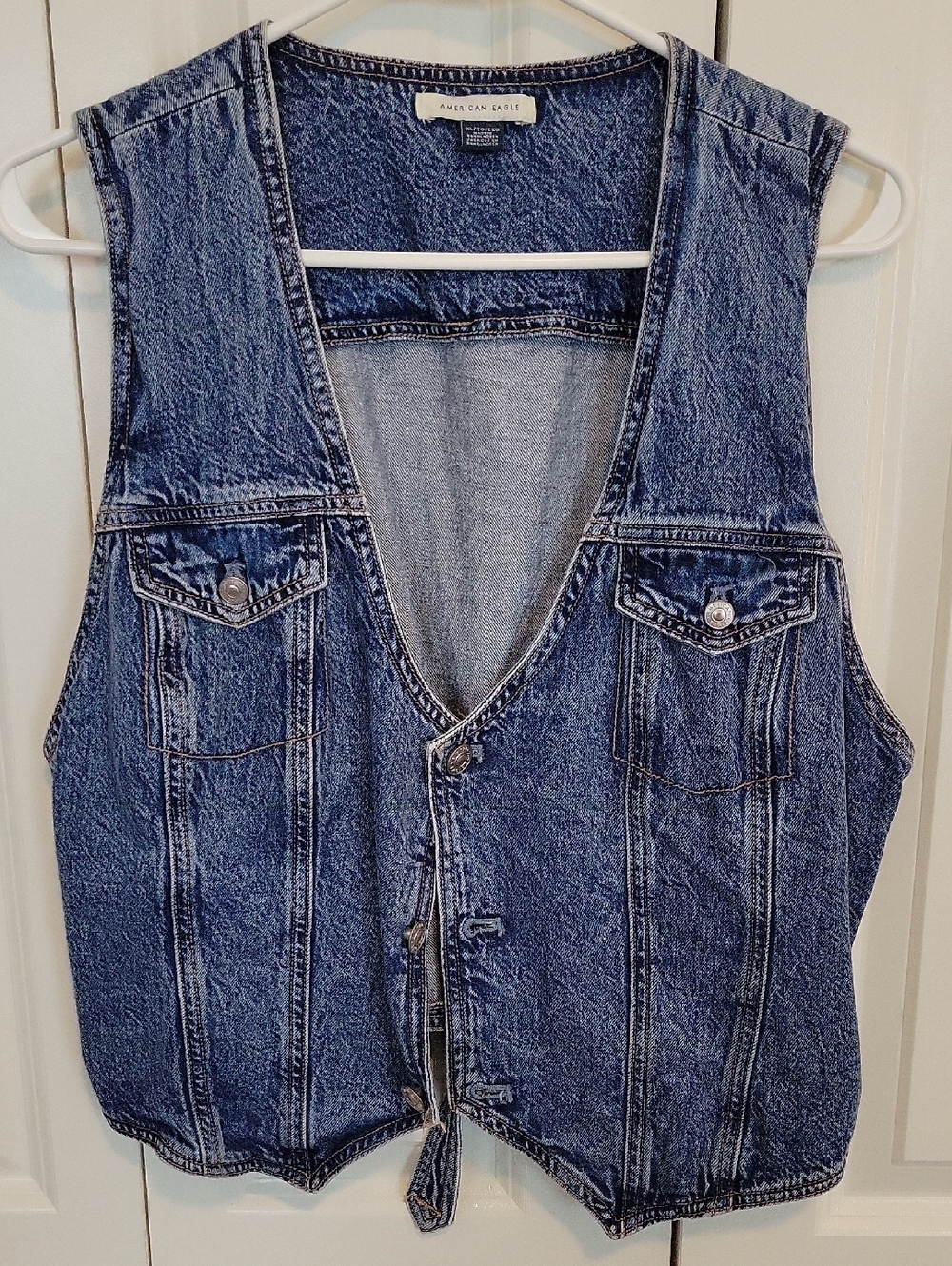 American Eagle Outfitters Blue Denim Vest